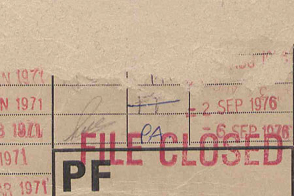 File closed stamped folder