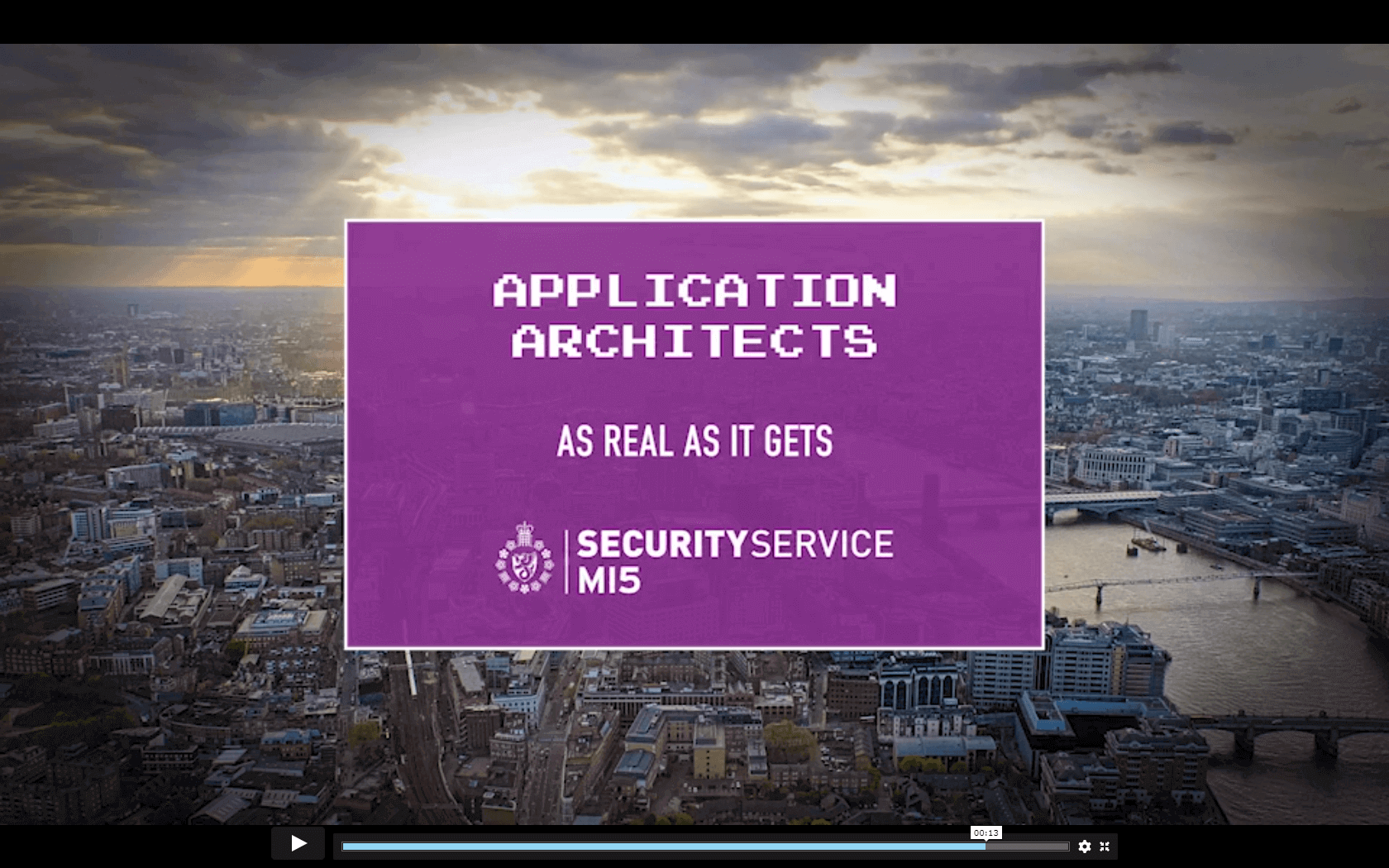 Application Architects- as real as it gets, Security Service MI5